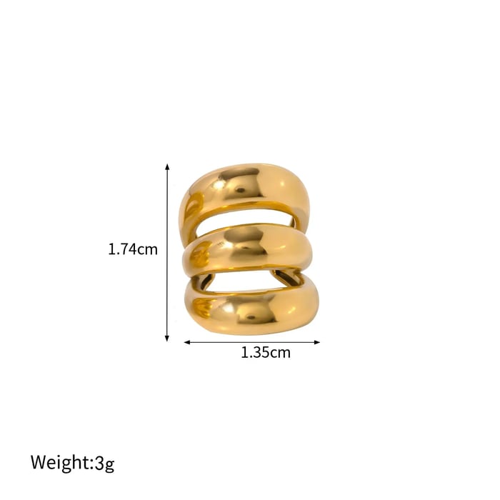 1 pair simple series classic geometric stainless steel  gold plated women clip-on earrings h5Picture2